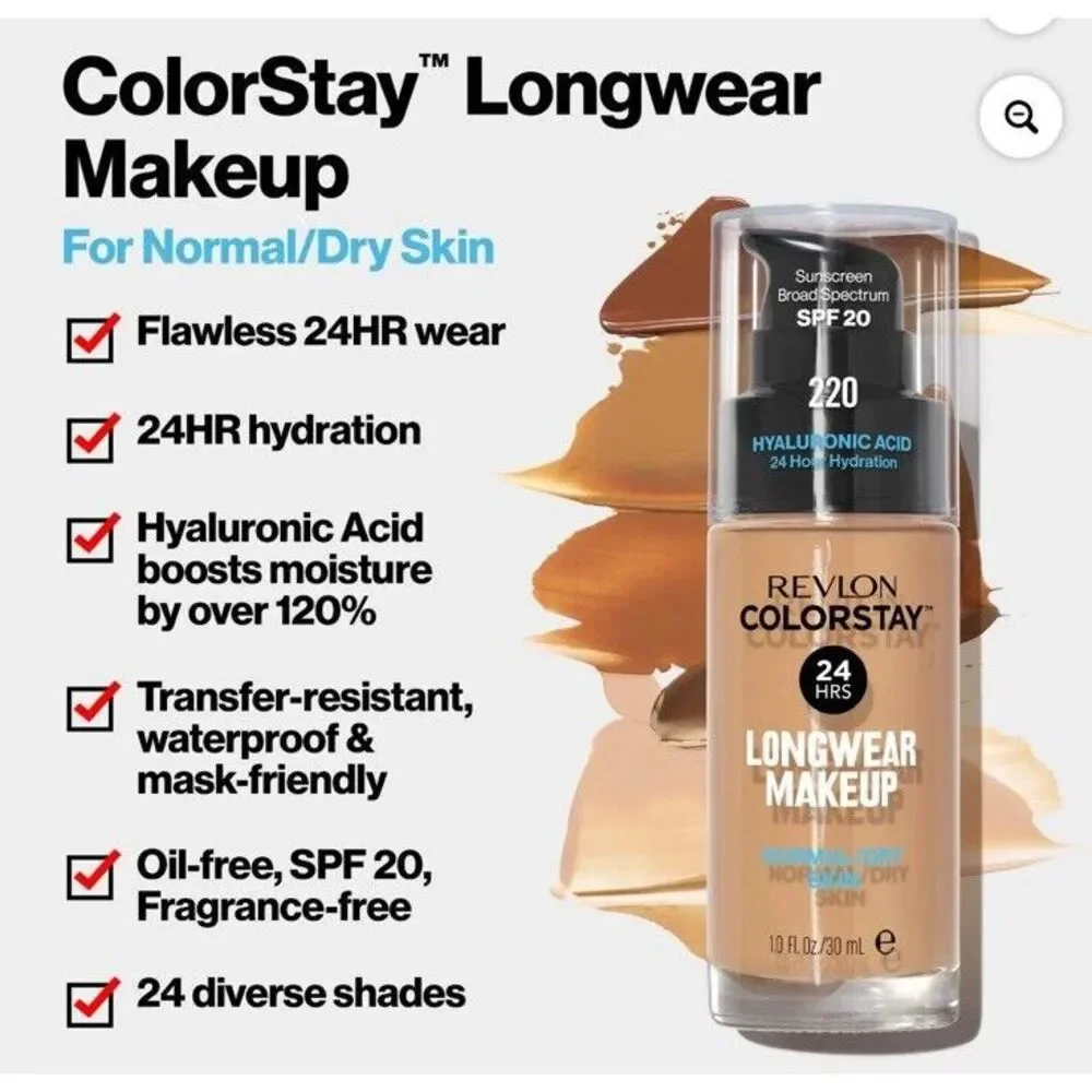 Revlon  COLORSTAY MAKEUP  Natural Finish 24 Hr  600 Cinnamon  SPF 20  Normal/Dry